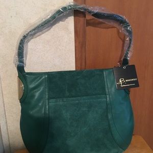 B. Makowsky Giamma Suede Bag in Emerald Green